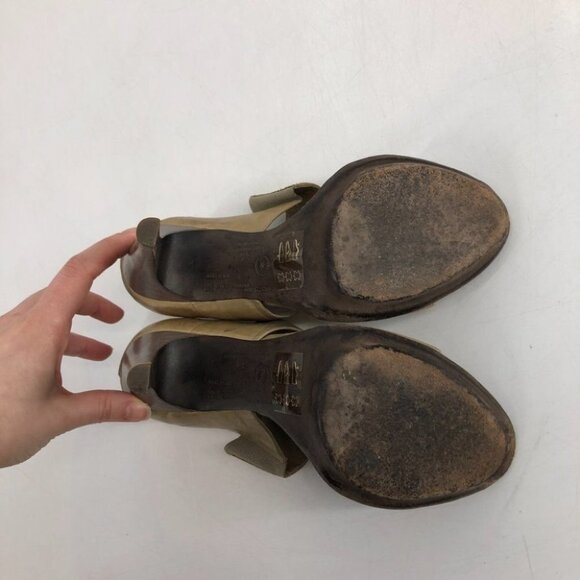 Allsaints tan leather high heels  open toe size 37 - Picture 4 of 15